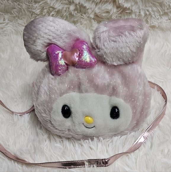 Sanrio My Melody Pink Plush Crossbody Bag 2007 Hello Kitty Rare Collectible - Picture 6 of 15